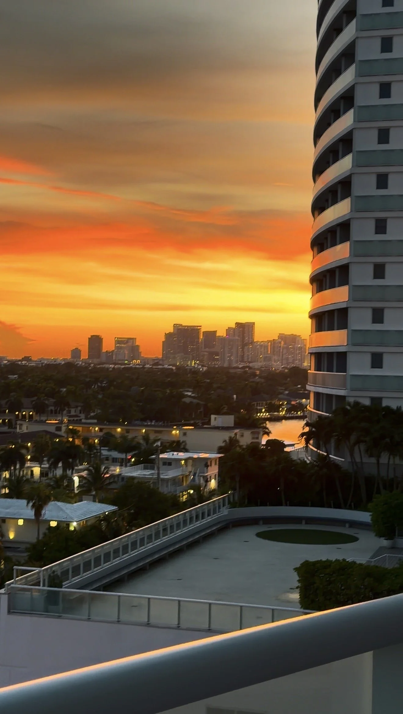Miami city sunset