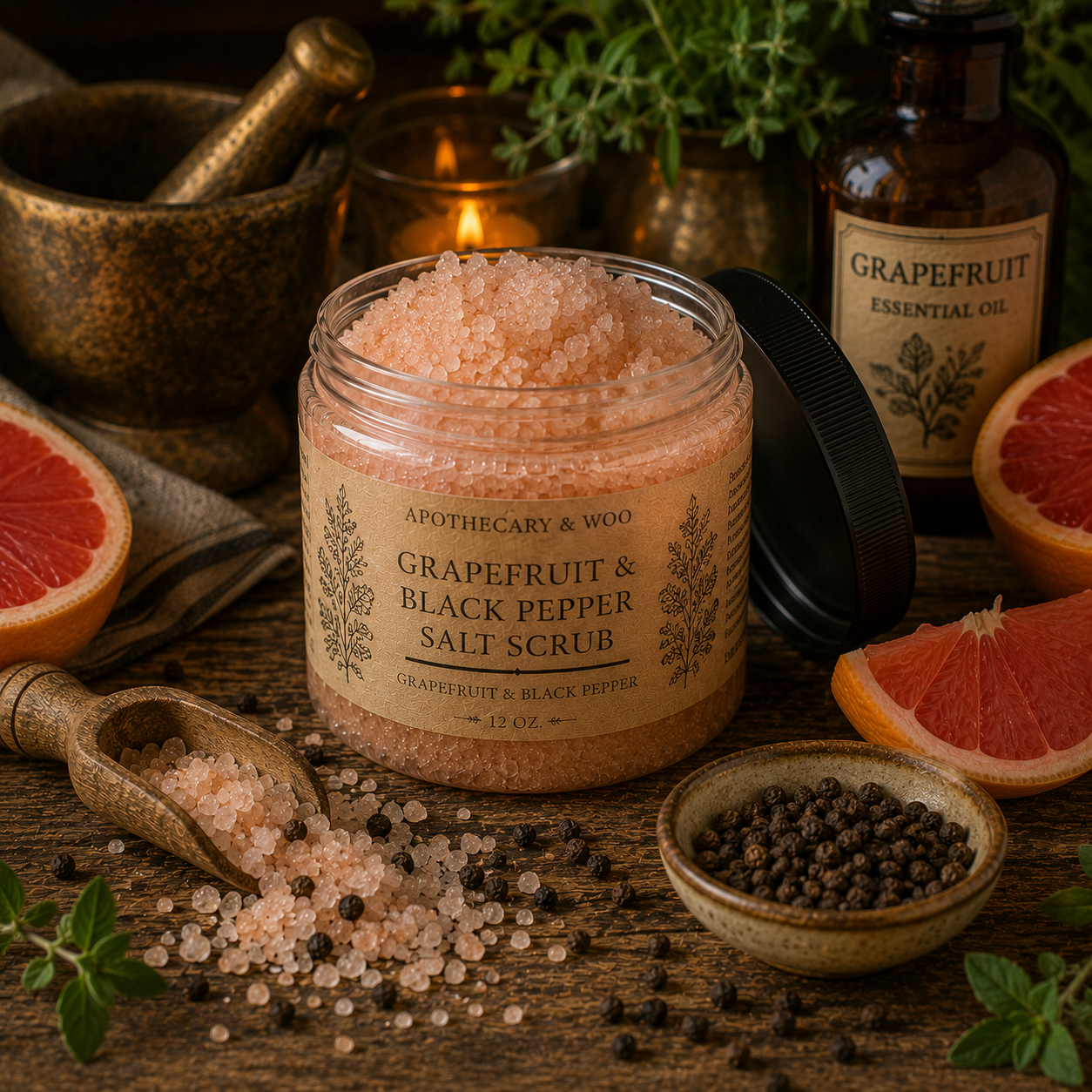 Grapefruit & Black Pepper Salt Scrub