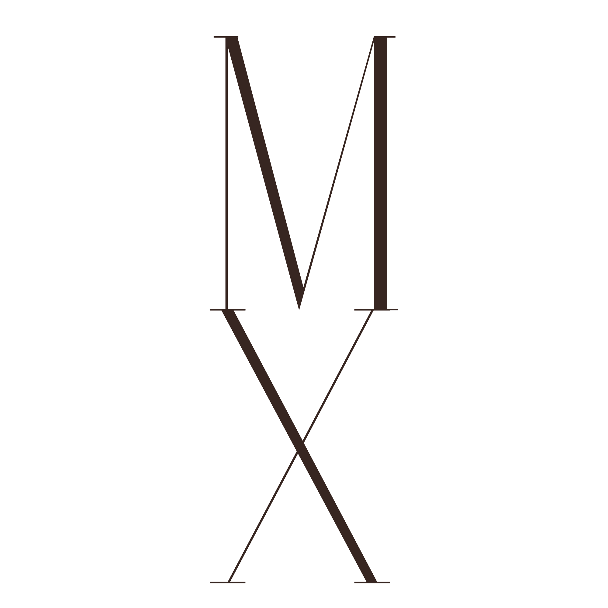 Stylized letter V in brown with pencil sketch lines on a black background.