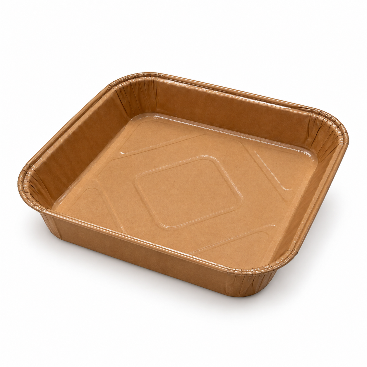 PakNature Square baking mold with PET coating, kraft color