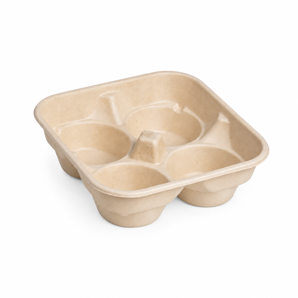 4-count bagasse and bamboo pulp bakeable tray, oven and freezer safe