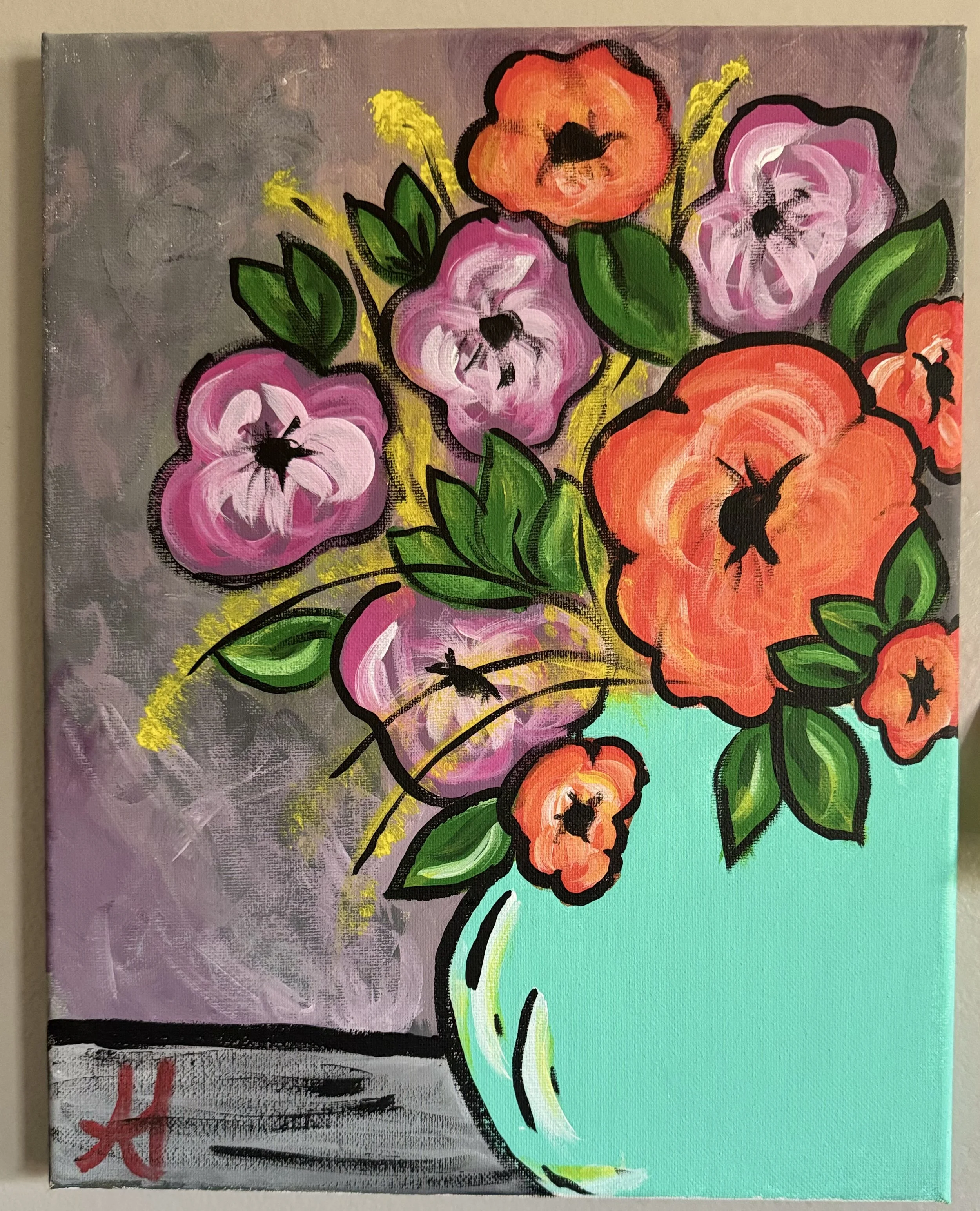 Still Life, Loud Color:
Acrylic on canvas. Restraint wasn't really the goal here.