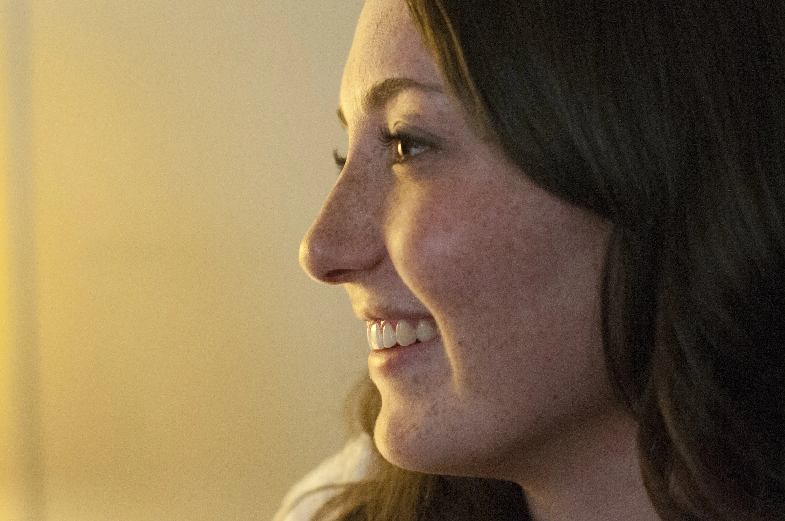 Sister Bagley, missionary for the Church of Jesus Christ of Latter-day Saints, shares her testimony in Severn, Maryland, April 3, 2015.