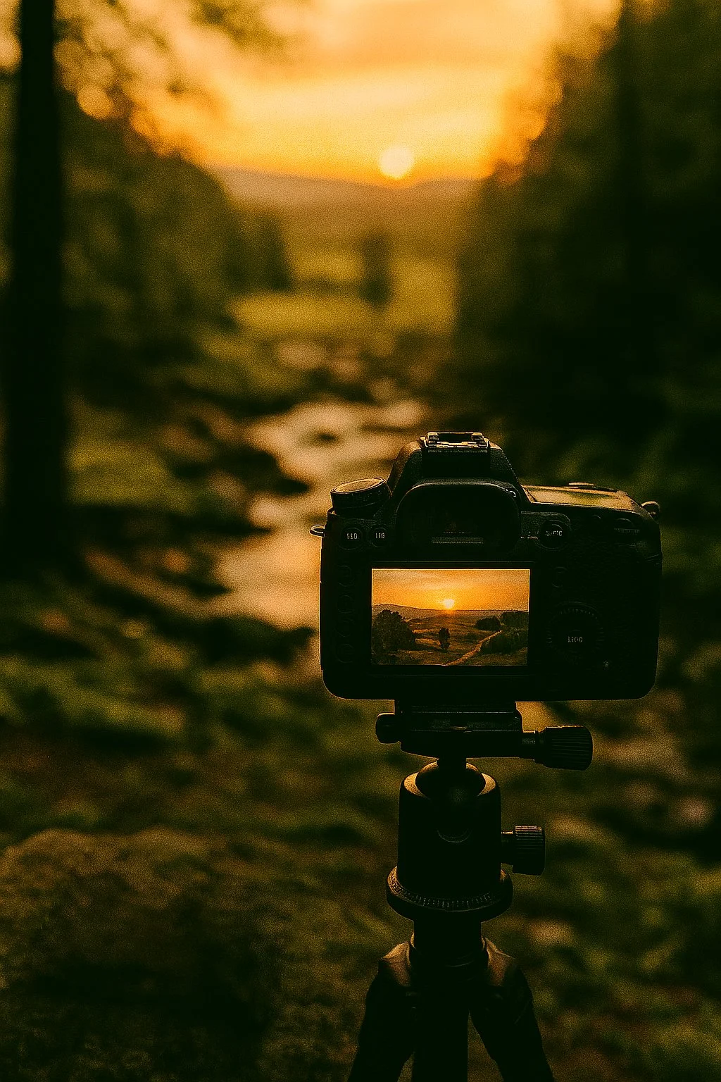 A camera catches a sunset it's already caught.