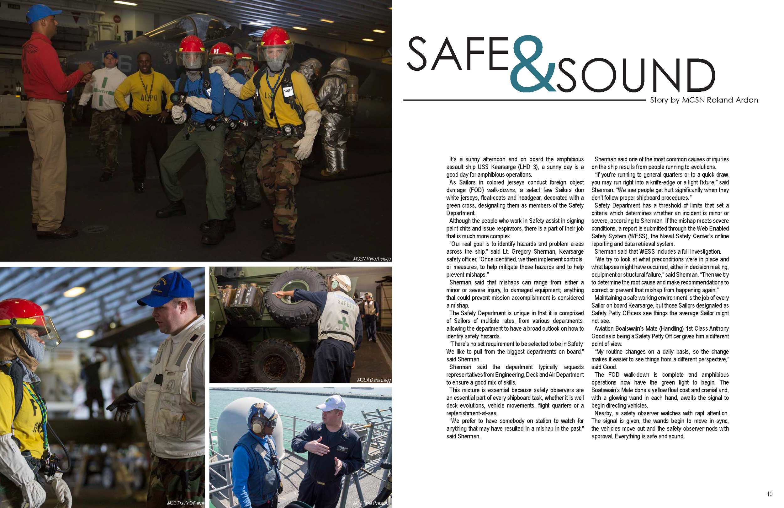 Feature article spread - flight deck safety feature