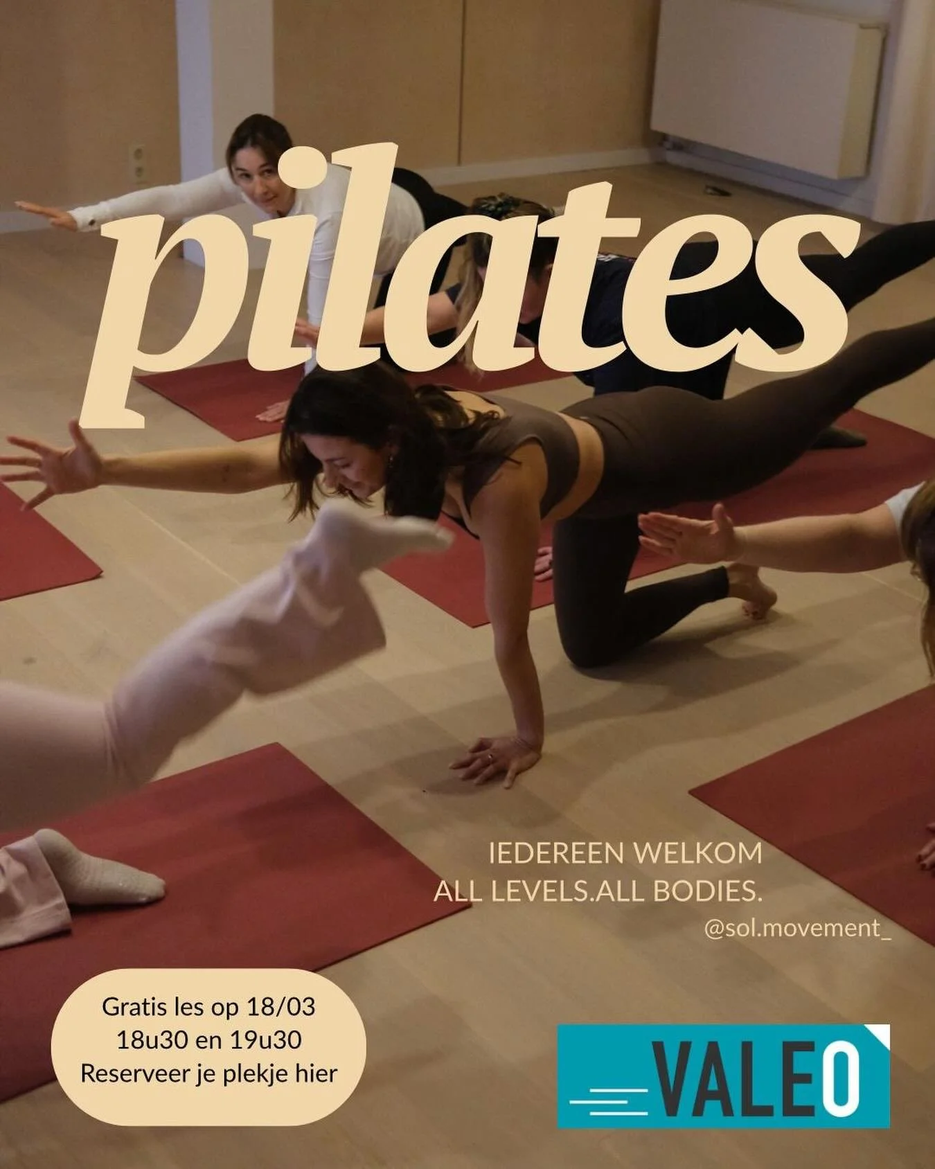 ❗️GRATIS PROEFLES PILATES❗️

Al altijd eens een les Pilates willen volgen?
Probeer onze gratis proefles Pilates woensdag 18 maart om 18u30 of 19u30.

Het zijn de laatste plaatsen, dus snel zijn is de boodschap!

Inschrijven kan via een berichtje op I