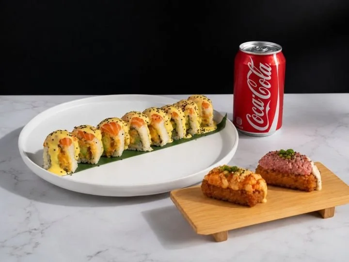 Sushi roll and crispy rice at SushiClub Brickell in Miami