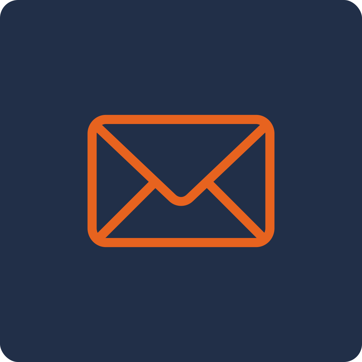 Icon of an envelope representing email or messaging on a dark background.