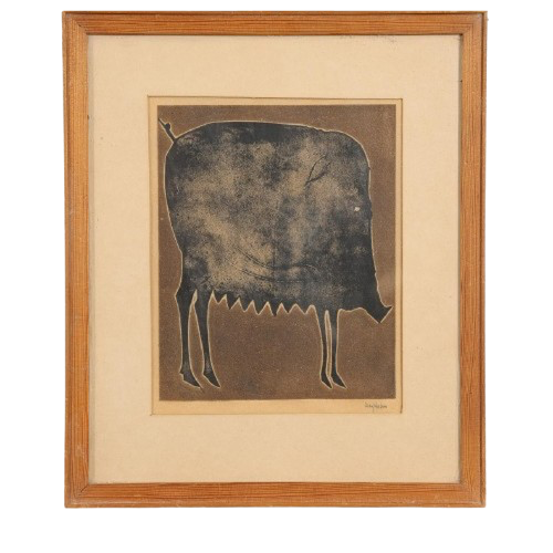 Ake Holm — Untitled 'The Boar', Woodcut