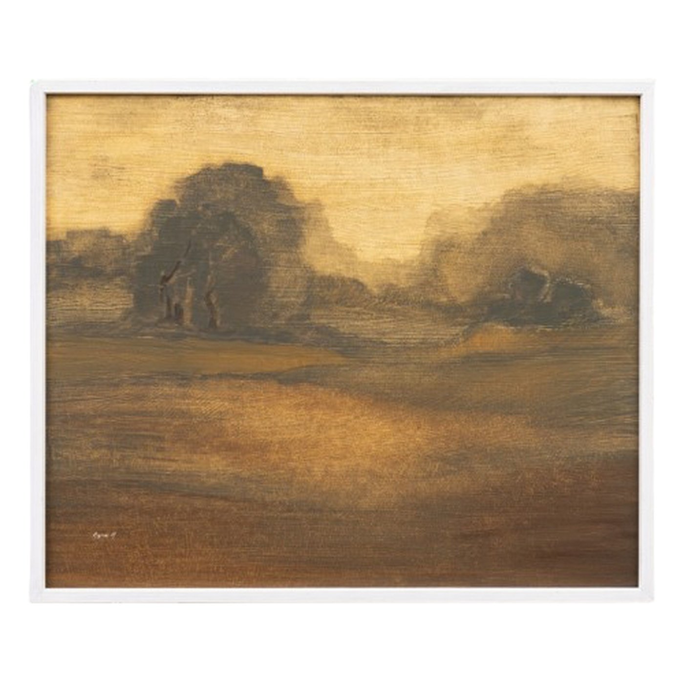 Agne Aronsson — Landscape with Trees, Oil on Panel