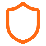 Outline of a shield in orange