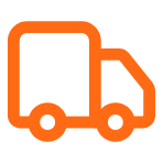 Orange delivery truck icon