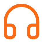 Orange headphone icon