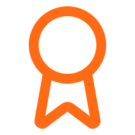 Orange award ribbon icon