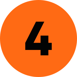 Orange circular background with the number 4 in black.