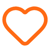 Orange heart outline