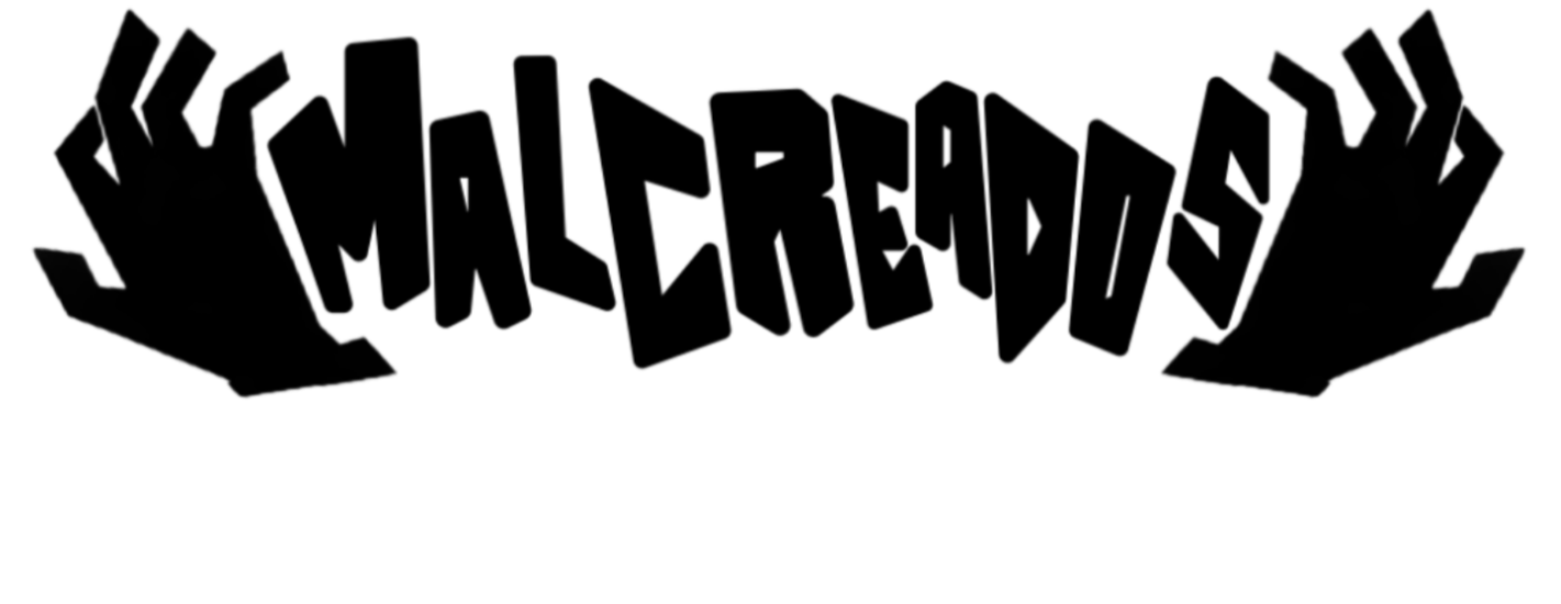 Text in bold, stylized font that reads 'Malcreados Productions' with hands grasping the letters.