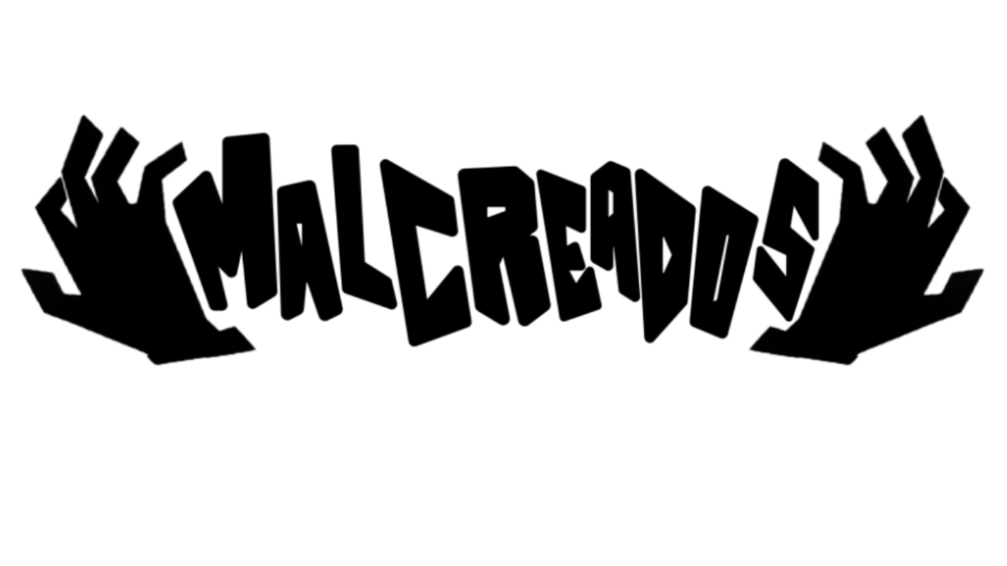 Black and white graphic with the phrase 'Malereados' in bold, stylized text with shadows.