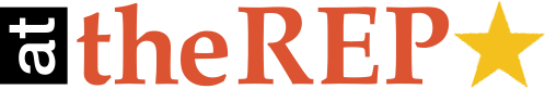 Text that reads 'at the REP' with a yellow star icon