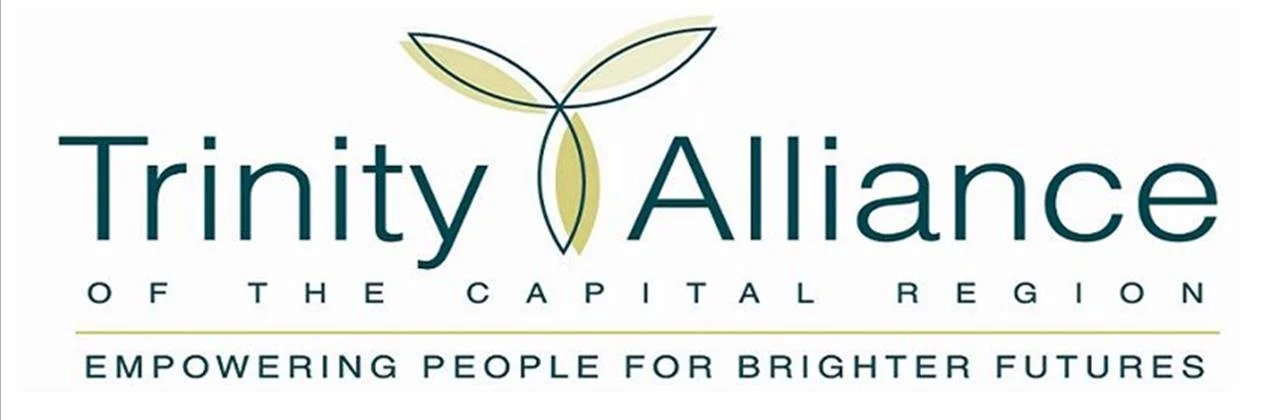 Trinity Alliance logo with a stylized trinity knot and the text 'Trinity Alliance of the Capital Region, Empowering People for Brighter Futures'.