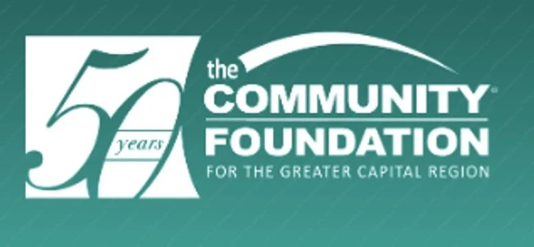 Logo celebrating 50 years of The Community Foundation for the Greater Capital Region.