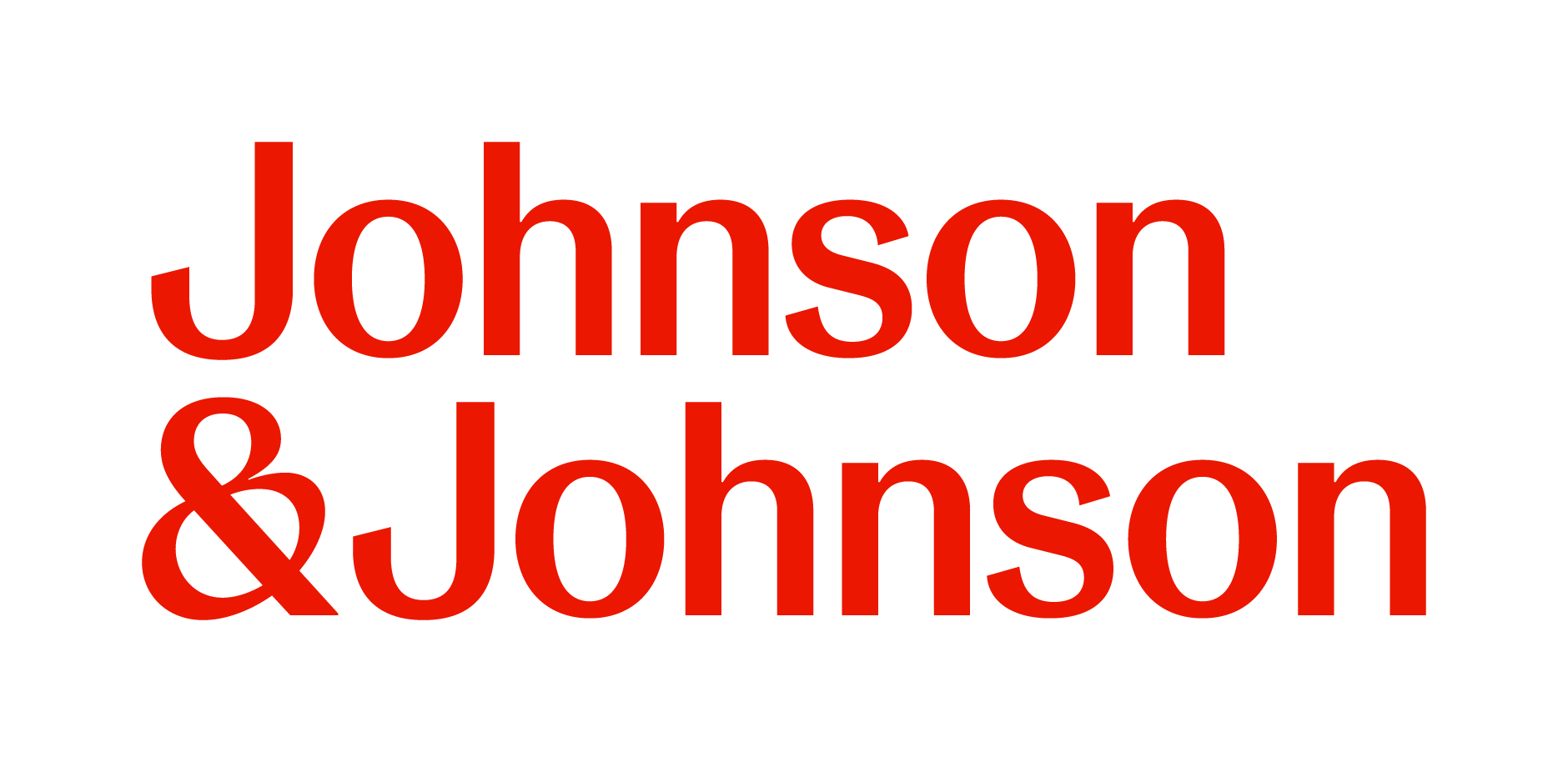 Text image reading "Johnson & Johnson" in large red letters on a black background.