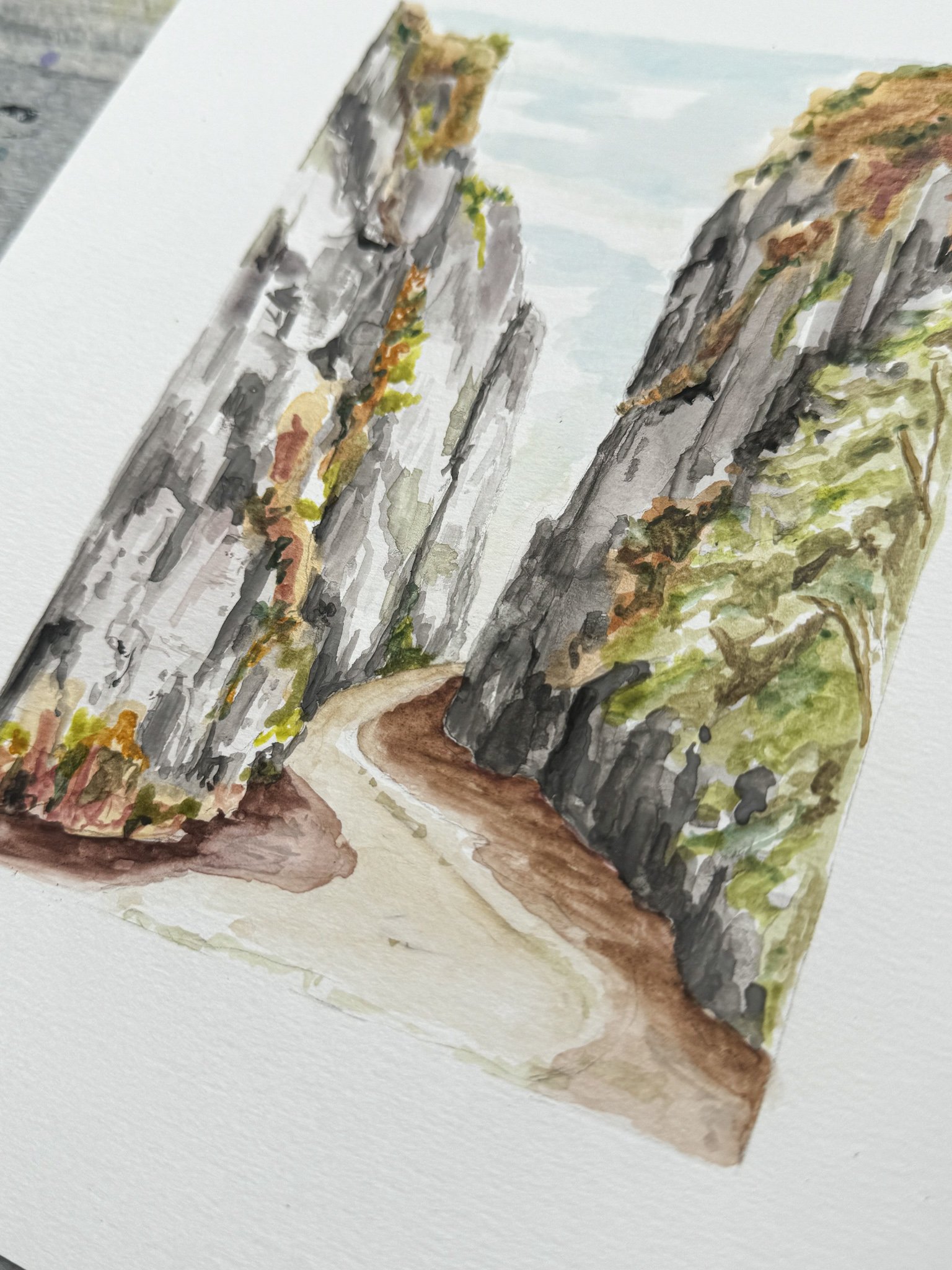 Between Two Mountains-Vertical Landscape Print- Doris & June-2.jpg