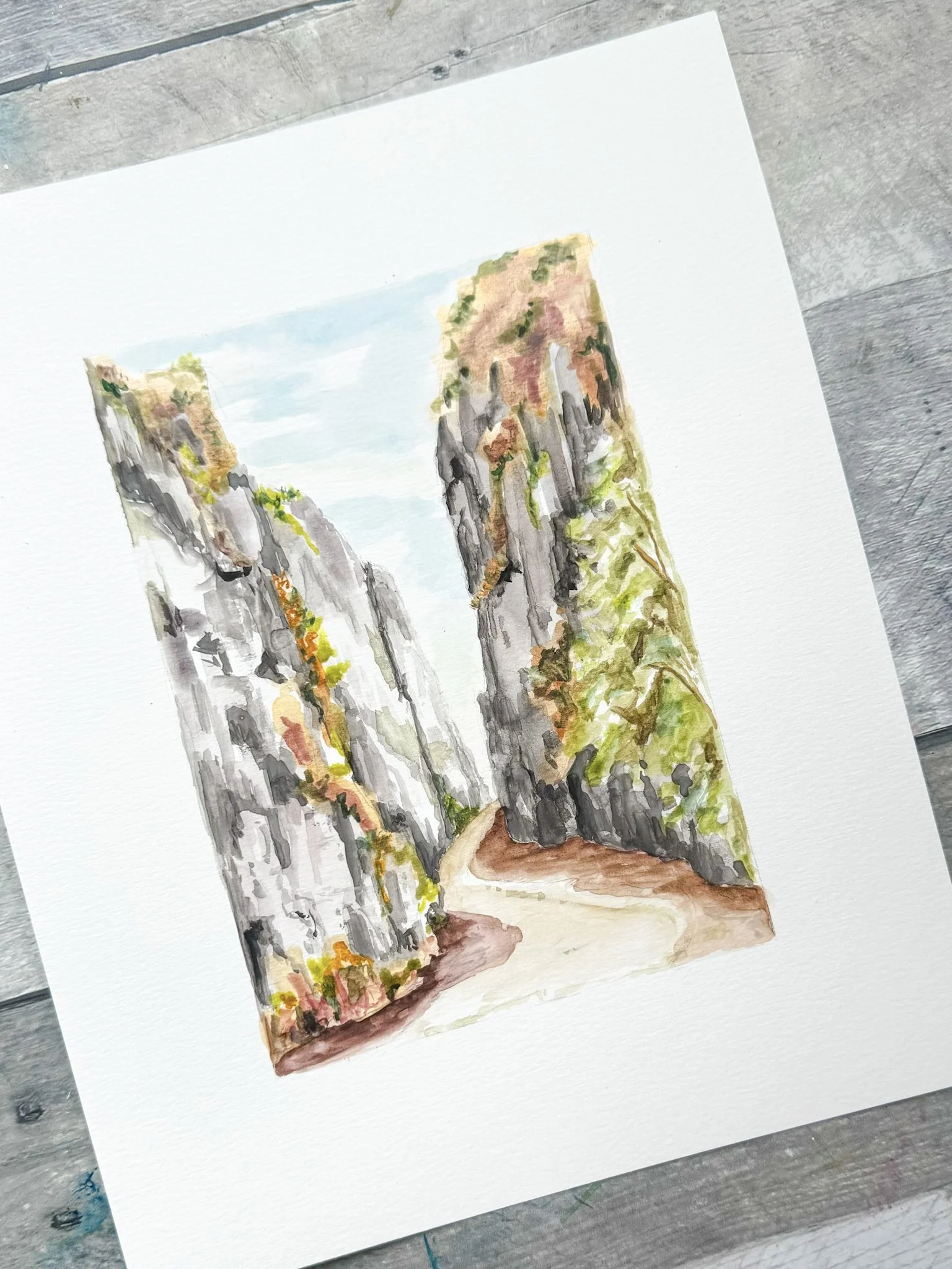 Between Two Mountains-Vertical Landscape Print- Doris & June-1.JPG