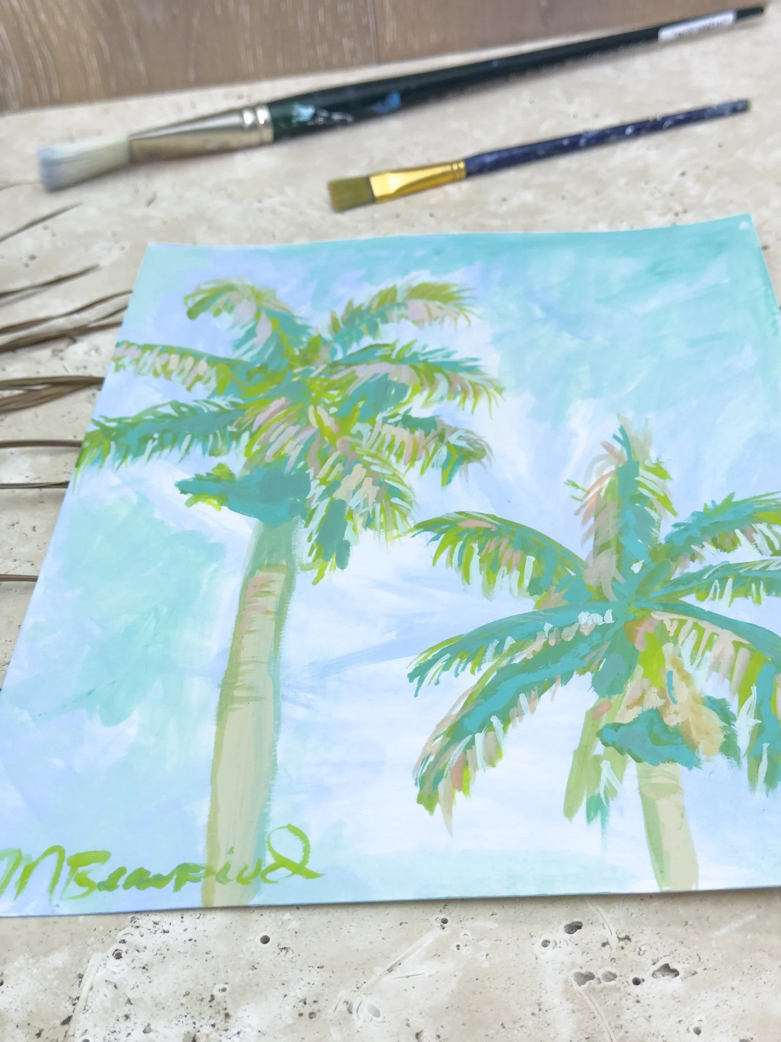 Double Mint Palms- Florida Palm Painting-Doris & June-1.jpg