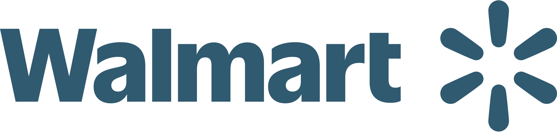 Walmart logo in blue with a spark symbol