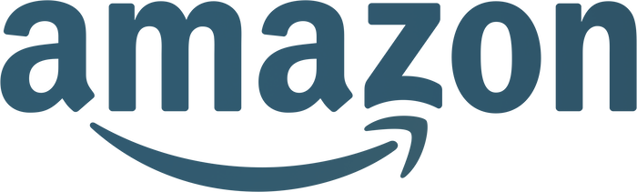Amazon logo in dark blue text with a smile-like arrow underneath
