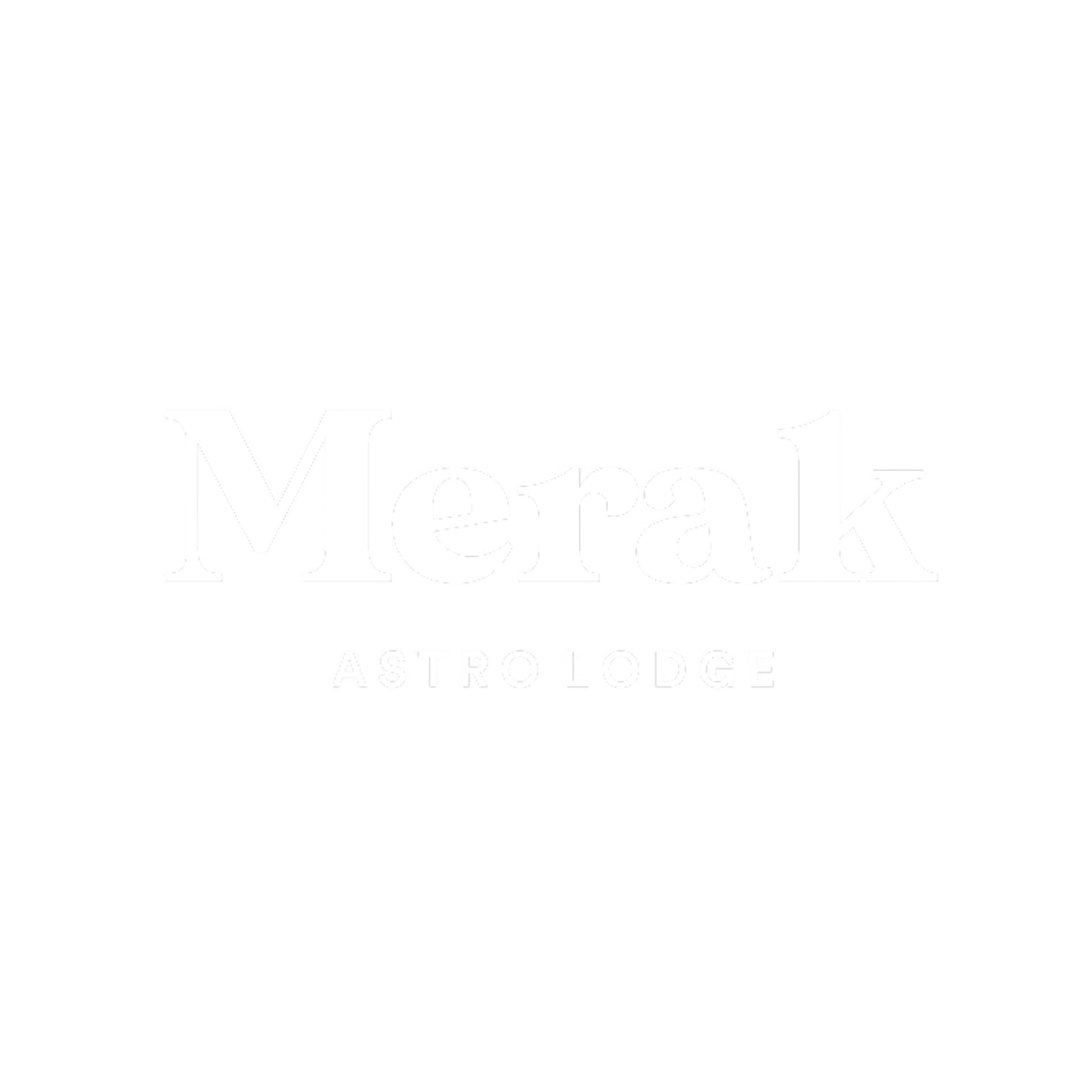 Logo for Memento AstroLodge with stars and moon illustration.