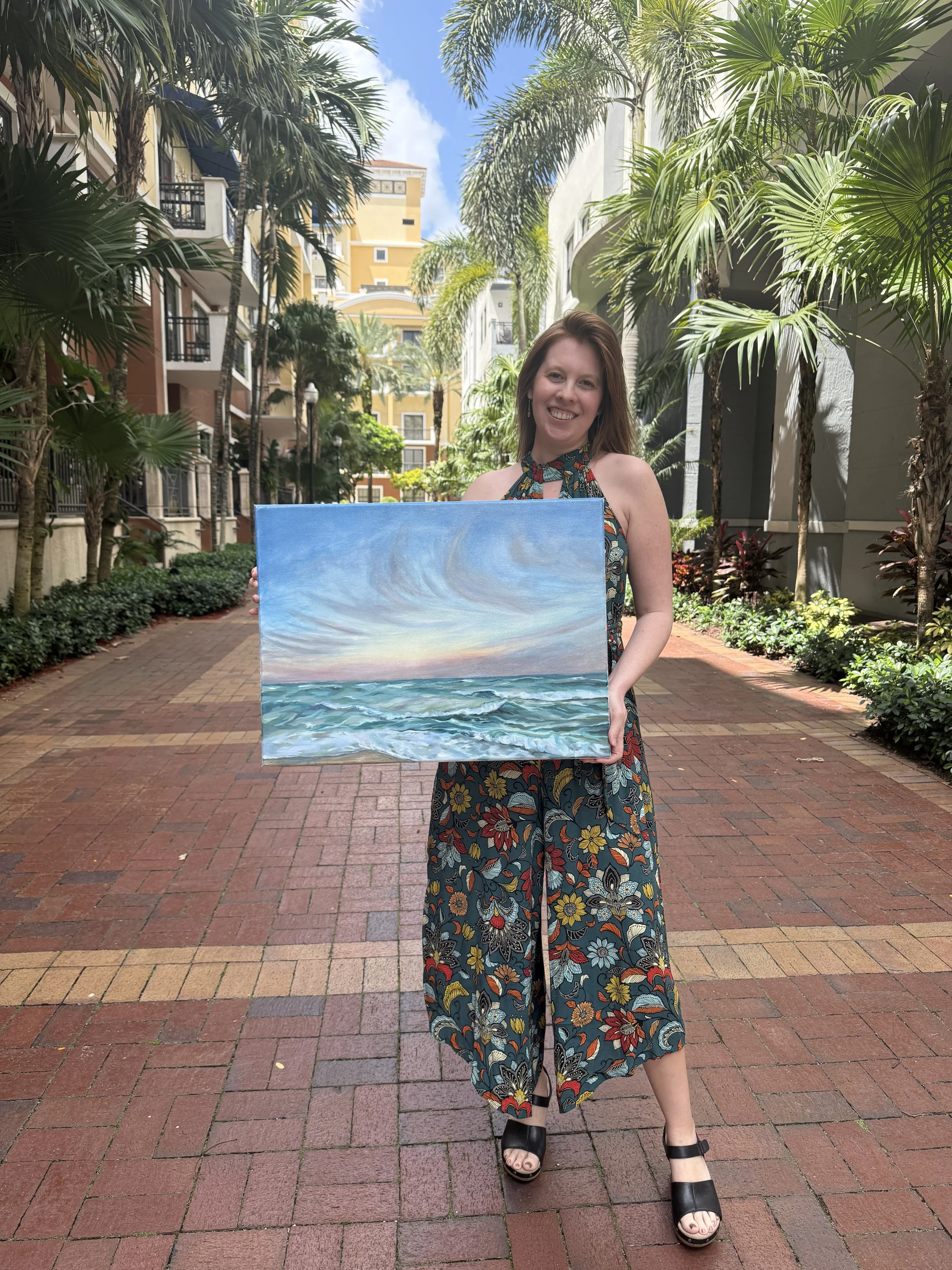 Sunset on Miami Beach - Oil on Canvas - 24 in by 18 in