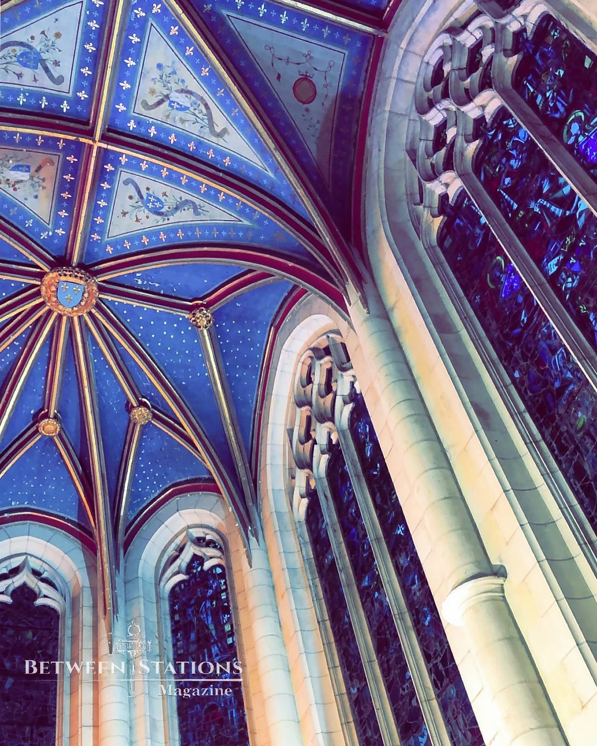 Cathedral Ceiling in Blue