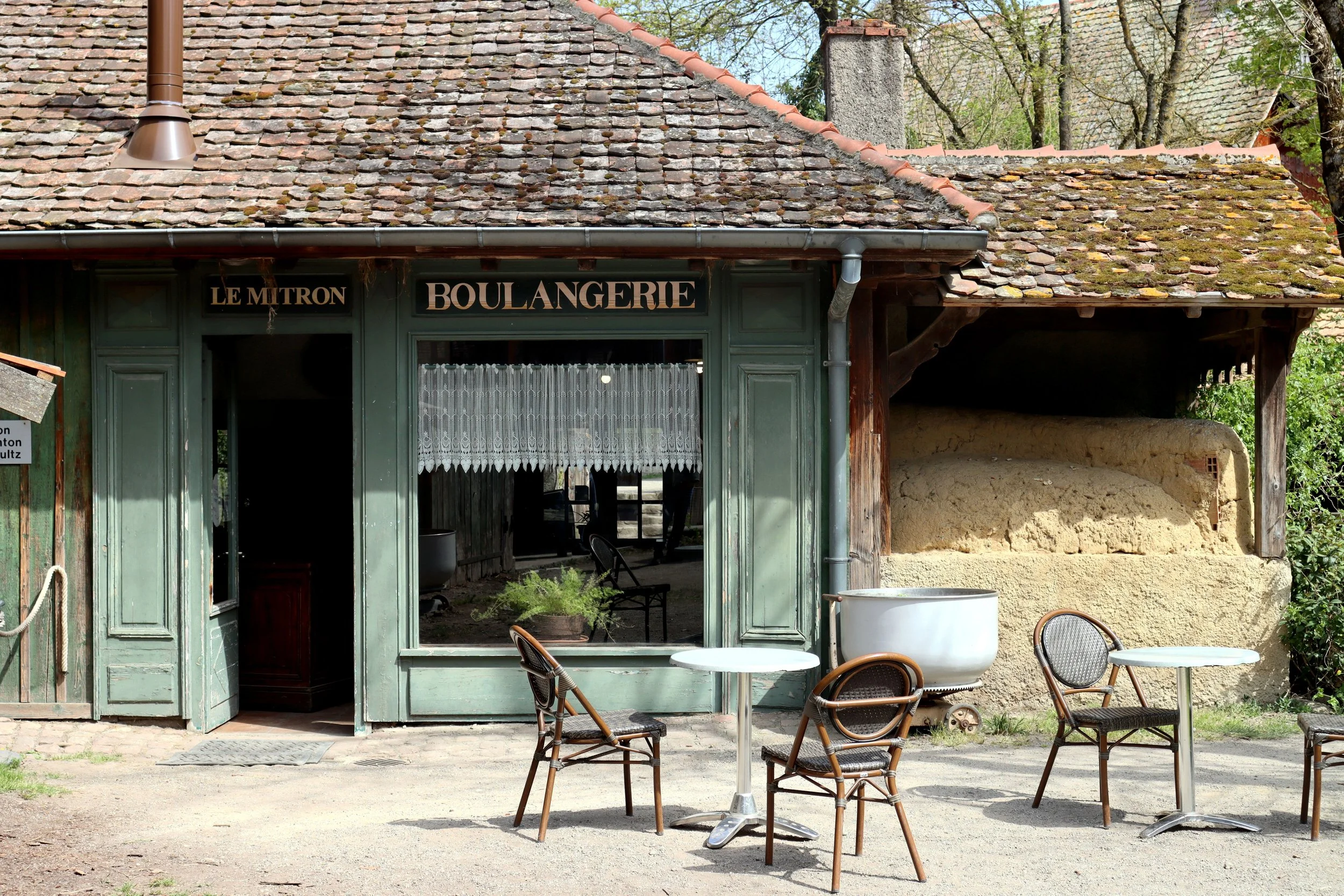 early morning at a french village boulangerie