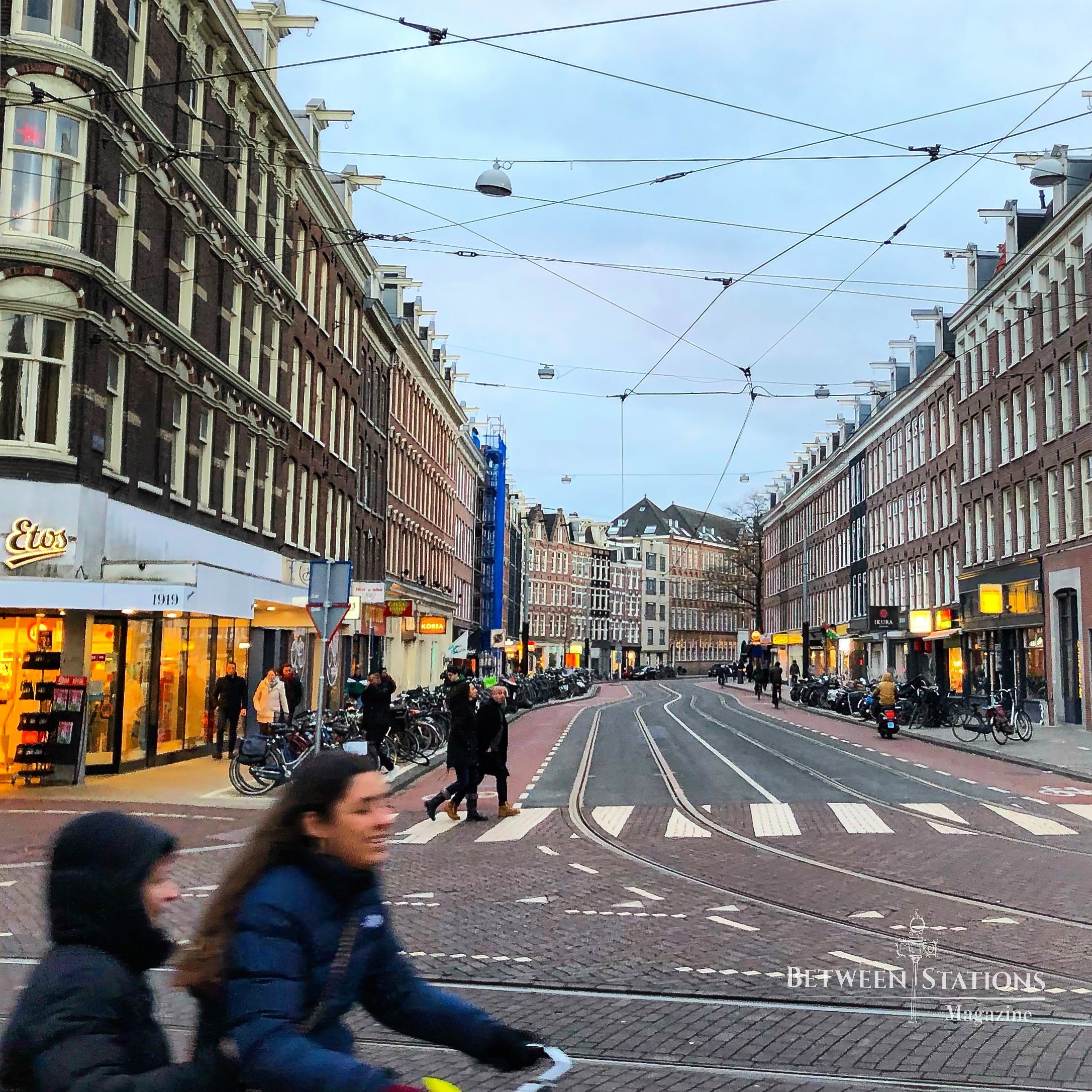 Cyclist in the streets of Amsterdam