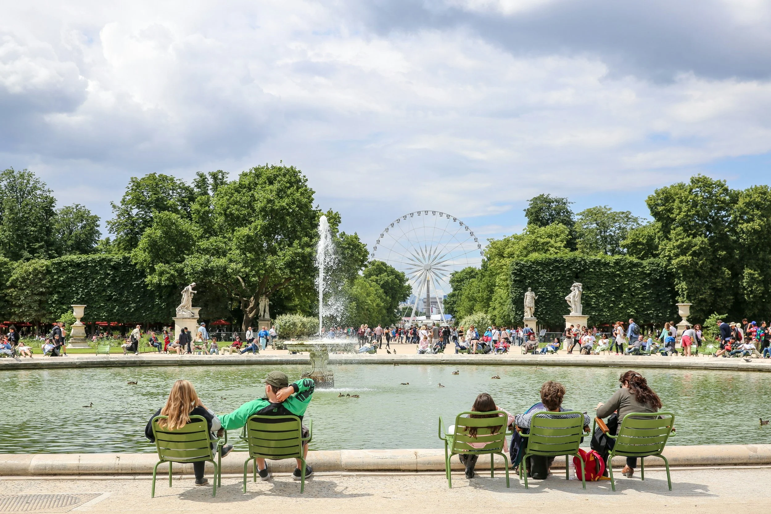 Jardin des Tuileries fountain and gardens in Paris