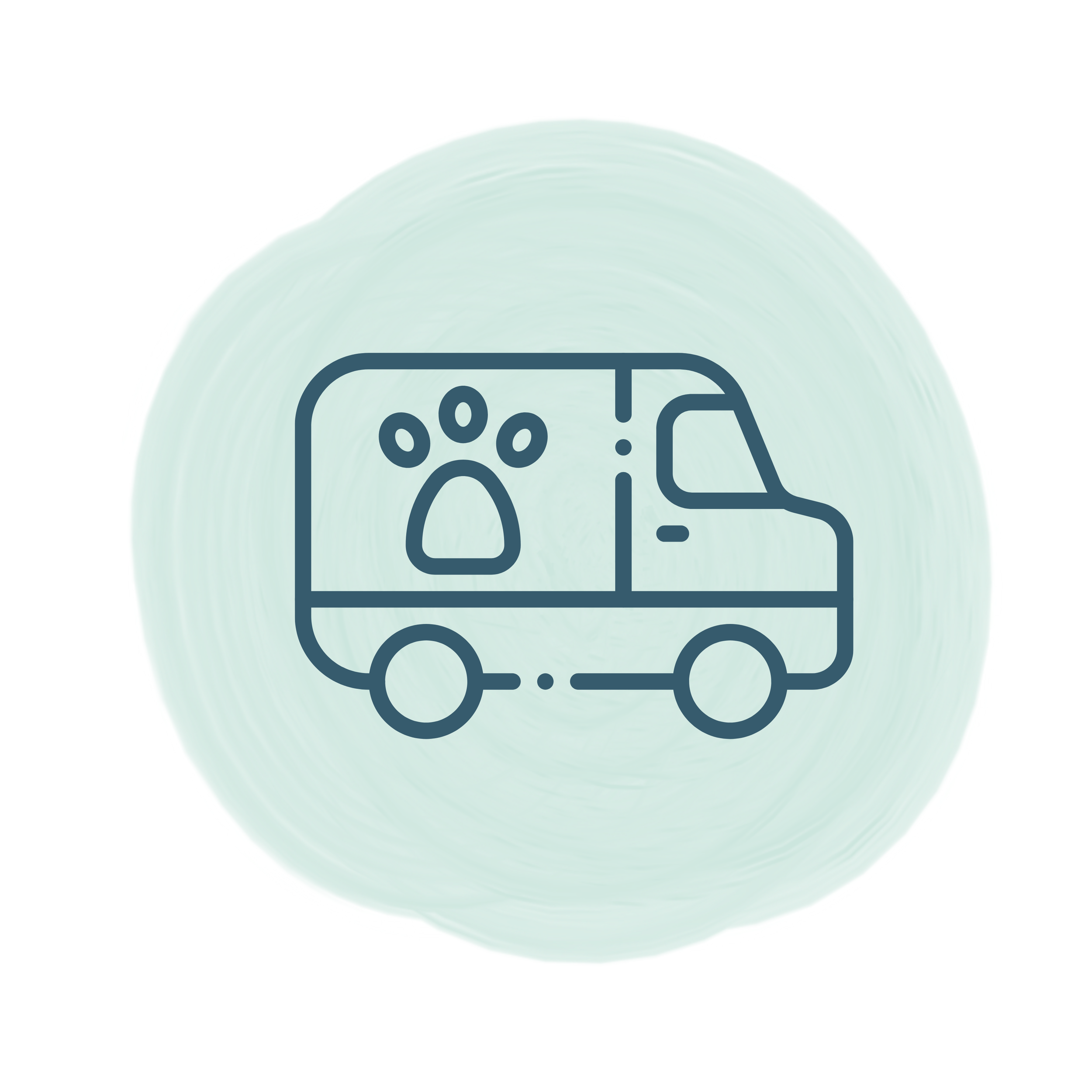 Pet transportation icon with watercolor background