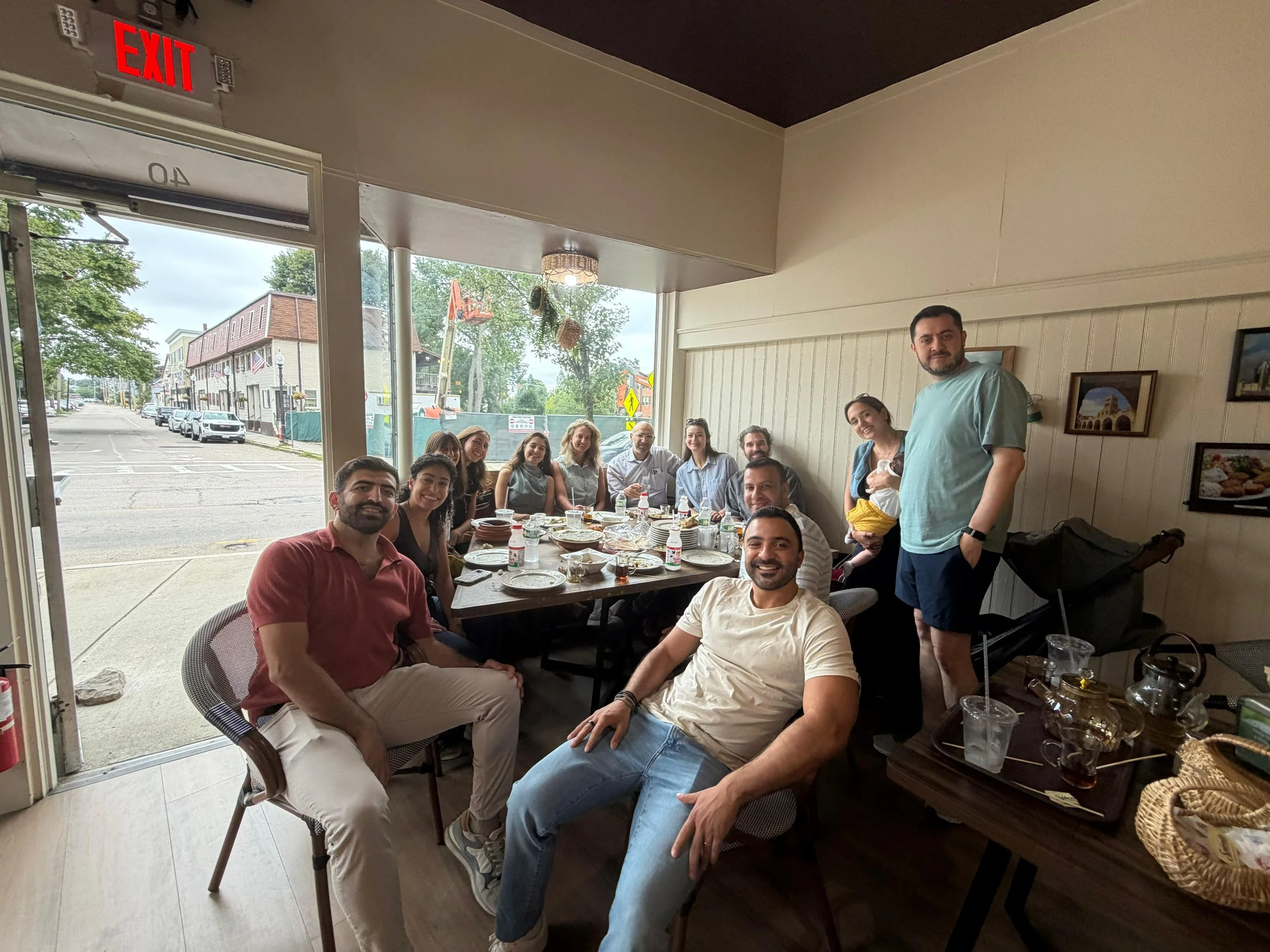 Guests enjoying authentic Lebanese dining inside Shawbak in Melrose MA