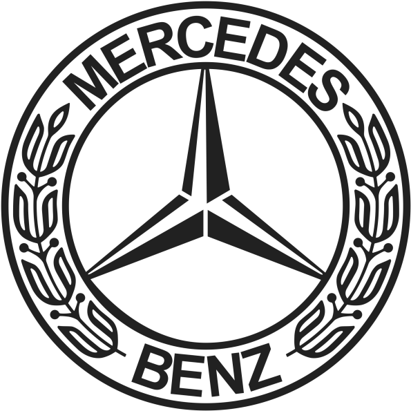 Mercedes-Benz logo with a star inside a circle and the brand name around it