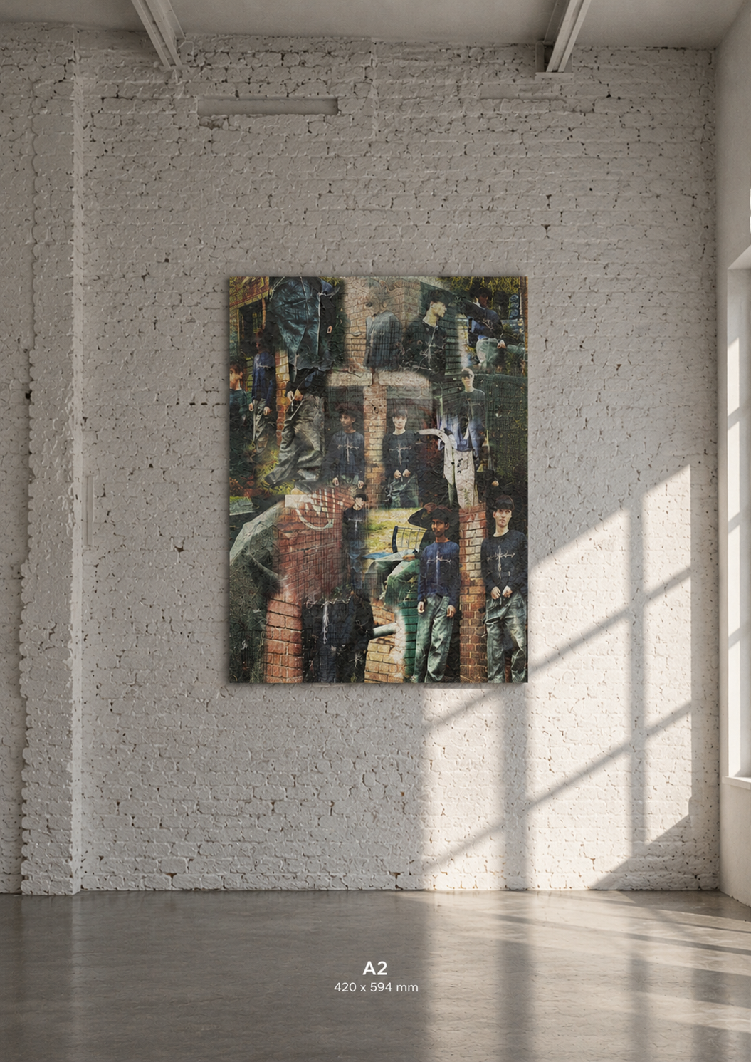 Gritty Urban Collage in Sunlit Loft.png
