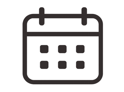 Icon of a calendar with a grid of six squares in three rows.
