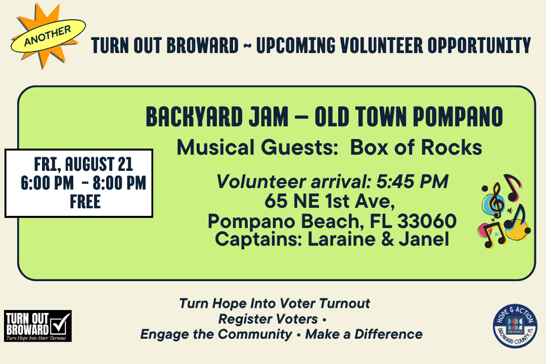 TURN OUT BROWARD - Old Town’s Backyard Jam — Pompano Beach
