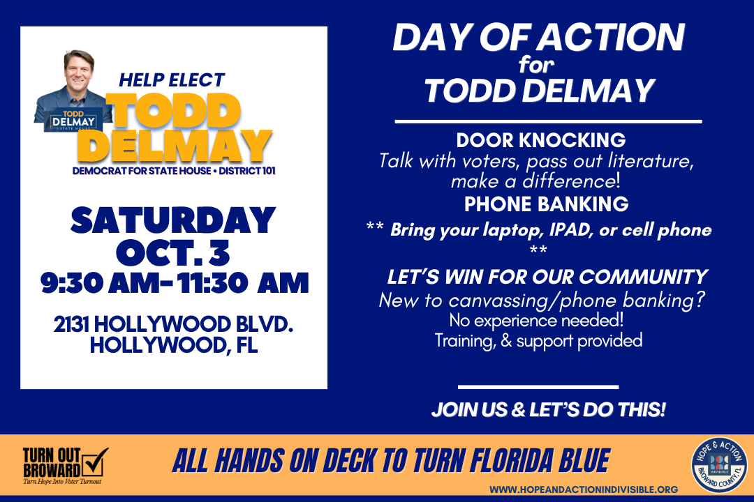 Days of Action for Todd Delmay - Saturday 10/3