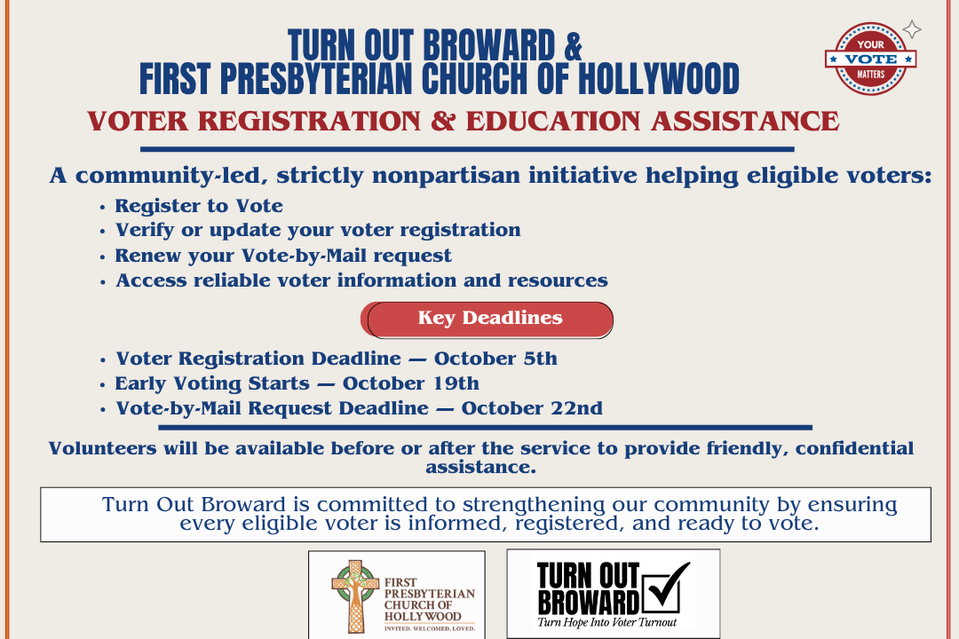 Voter Registration &amp; Education Assistance - SUNDAY AM