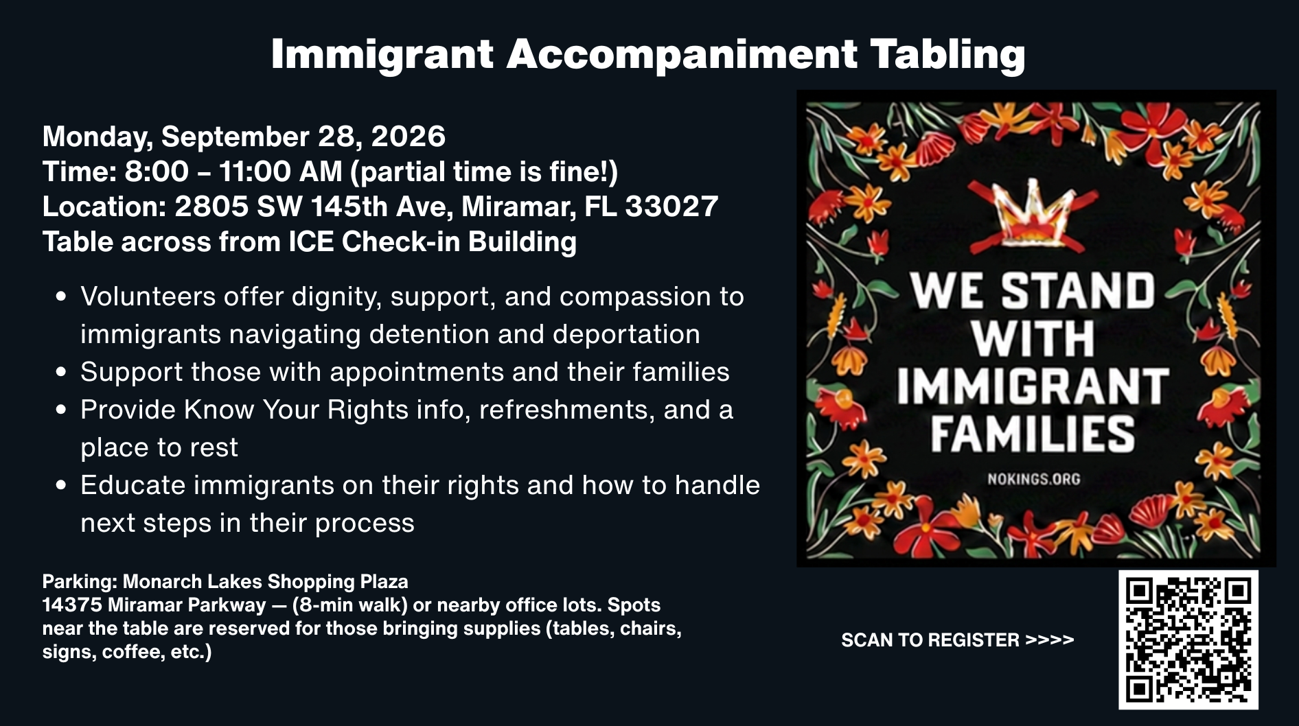 Immigrant Accompaniment tabling