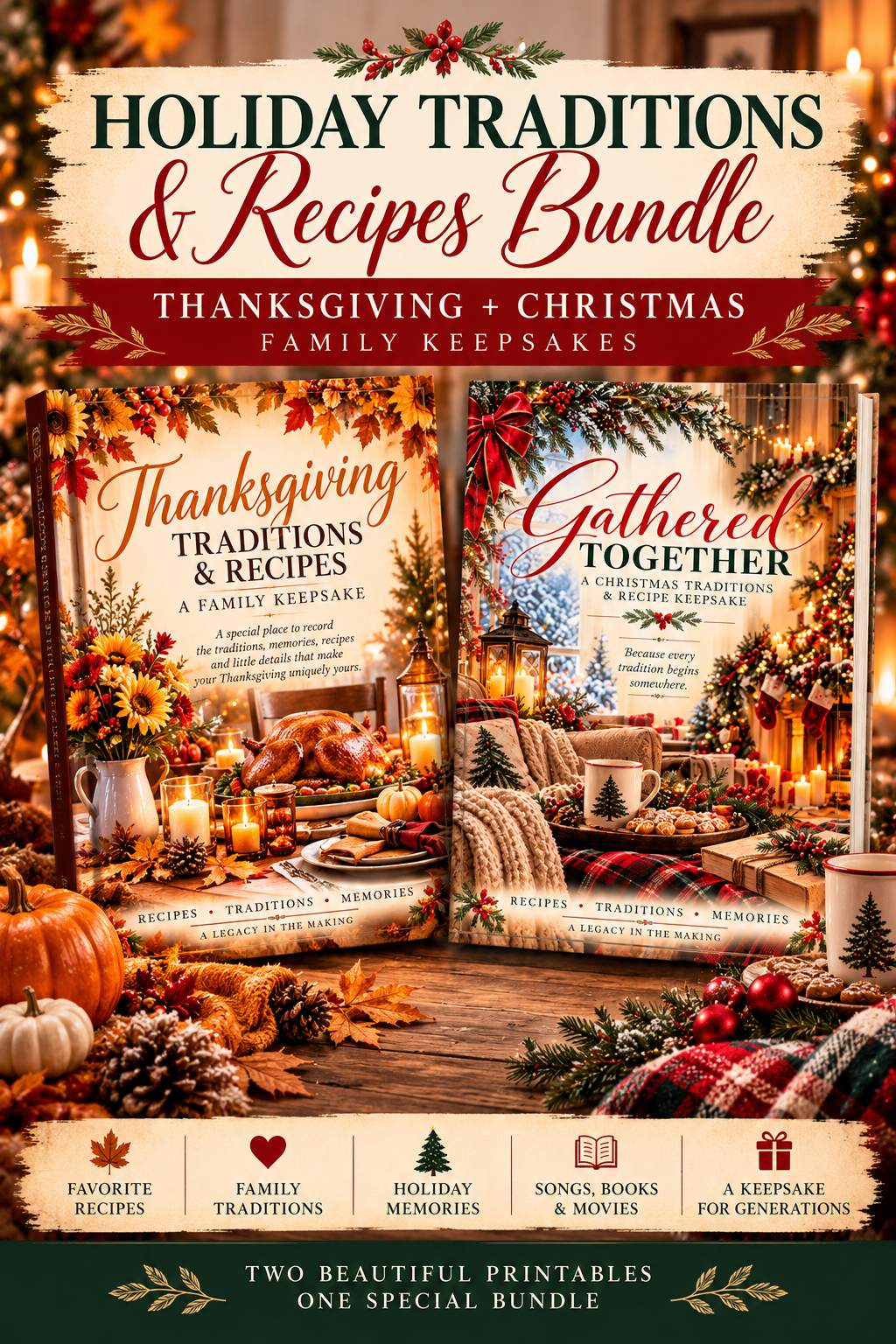 Holiday Traditions & Recipes Bundle | Thanksgiving + Christmas