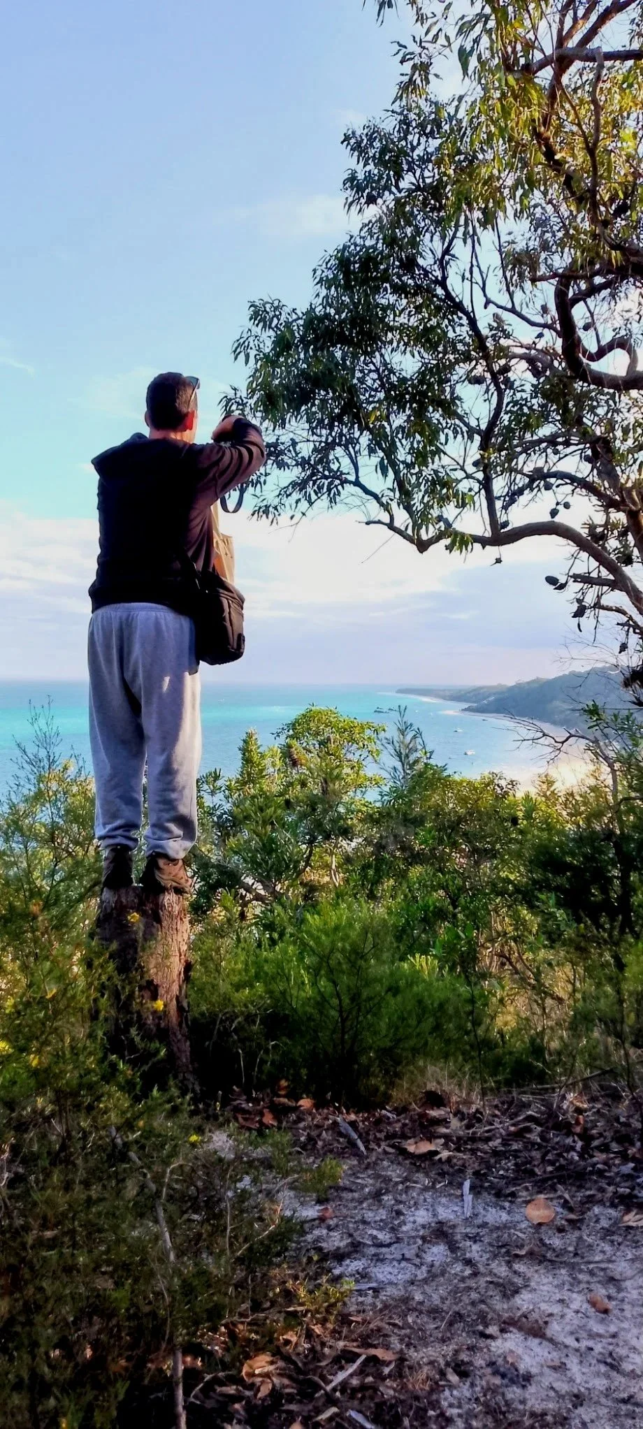 Paul at Tangalooma capturing the coastline and wrecks