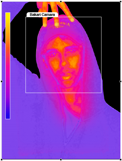 Bakari Camara, co-founder of Beamcubed, in a thermal portrait