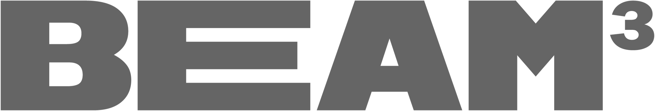 Bold black and white text spelling out "BEAM3" with a stylized font.